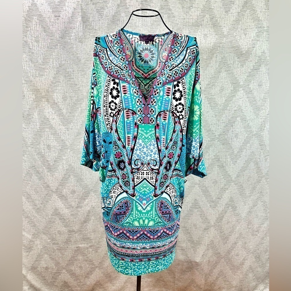 Hale Bob jersey v neck mini dress size S